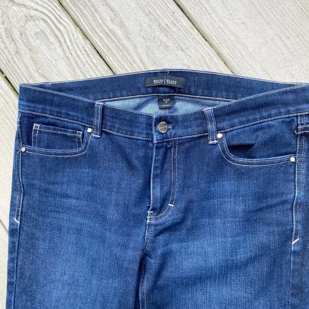 WHBM Classic Blue Denim NOIR Ankle Jeans, Size: 8
